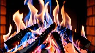 Relaxing 4K Fireplace - Beautiful Fireplace with Mesmerizing Blue-Orange Flames and Warm Glow