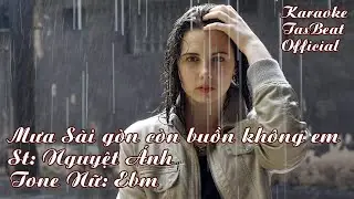 Karaoke Mưa Sài Gòn Còn Buồn Không Em - Tone Nữ | TAS BEAT