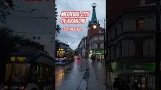 Krakow Rail Tram in Medieval Polish City Est 965 #rain #poland #trains #europe #tram #krakow #shorts