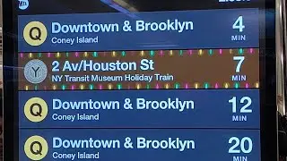Riding inside the prehistoric R1/9 vintage subway car (Holiday Train)