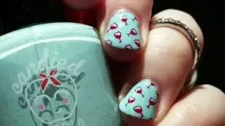 BeginNails It Girl Nail Art IG112 Candied Apple Polish Scones N Sky Flowers