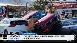 Two suffer minor injuries in extrication crash in northwest Reno