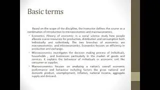Introduction to economics: introduction