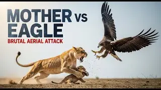 MOTHER LIONESS VS EAGLE 🦅 | Brutal Aerial Attack on the Cub! (Desperate Journey)