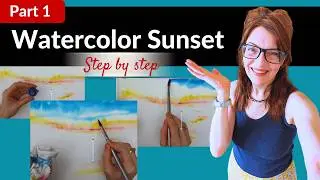 Watercolor SUNSET Tutorial (Step by Step) | Part 1