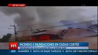 Incendio e inundaciones en Ciudad Cort&eacute;s