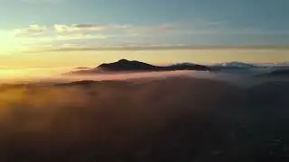 Aerial Mountain Sunset View