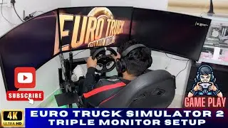 ETS 2 on Triple Monitor Setup | Moza Racing wheel #racingsimulator #dreamsetup #gamingsetup