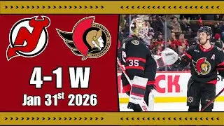 Sens Fan Reaction & Review | Devils @ Senators - Jan 31st, 2026 | 4-1 W