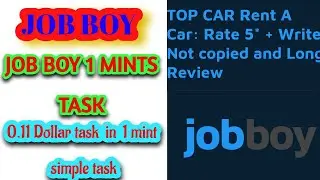 Job boy task ||    rent a car  5 star review task || jobboy review