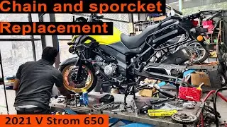 How to change the sprocket and chain on a v-strom 650