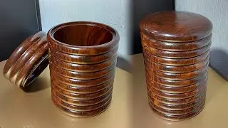 Round Wood Storage Box | Woodturning Bowl with Cap | Wood Design Ideas | Wood Link