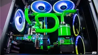 Green Custom Water Cooled Gaming PC Build