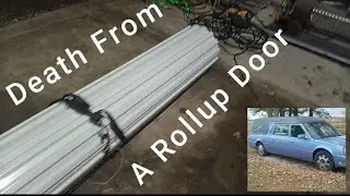 This door tried to kill me! #viral #rollupdoor #misadventures #diy #steelbuilding