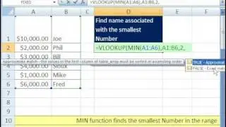 Excel Magic Trick 408: VLOOKUP MIN Value