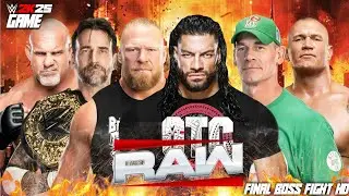 Roman Reigns vs Brock Lesnar vs Cena vs CM Punk vs Goldberg vs Randy On Raw Netflix WWE 2K25 7/1/26