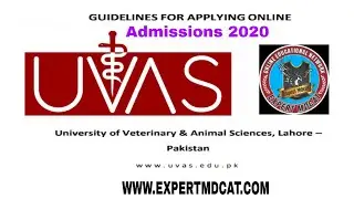 How to Apply Online in UVAS |UVAS Lahore|Admissions2020|Complete Guidlines|Expert MDCAT