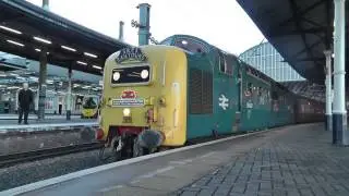 SRPS Deltic Railtour (1Z18) at Newcastle With 55022 (D9000) Royal Scots Grey - 7th Dec 2012.m2ts