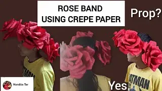 Rose band with crepe paper making🌹