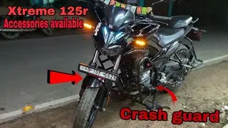 Hero Xtreme 125r modification accessories install| crash guard|windshield|number plate holder 