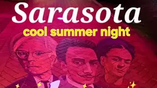 Cool summer night✨️sarasota beach bayfront marina art hotels fun cars playgrounds-let's go ✨️
