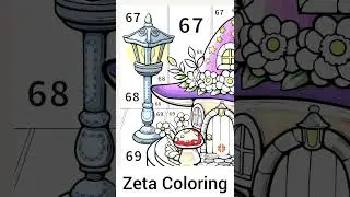 Mind relaxing colouring adult viral video | Zeta Coloring pages | Satisfying Digital painting