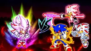 Hyper Shadic V3 OP VS Sonic Chaos V4 JVL OP (AF), Shadow V3 OP (AF) & Sonic Black V3 OP (AF) #Mugen