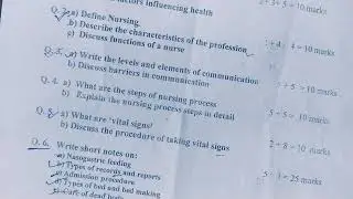bsc nursing first year nursing foundation paper