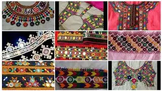 😍Sindhi suit mirror embroidery designs #mirror designs # sindhi embroidery #balochi embroidery 