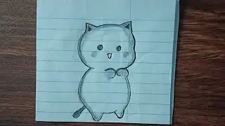 Cute Cat Drawing  | Easy Pencil Drawing for Beginners
