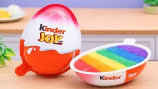 Miniature Rainbow Cake Recipe 🌈 ASMR Yummy Rainbow Kinder Joy Cake Decorating