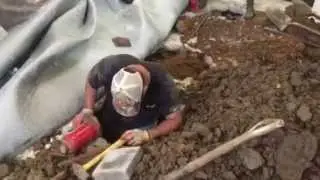 slab foundation repair / installing interior foundation piers.