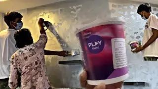 New interior silver colouring wall design|Asian paints new designs|dune effect