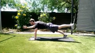 Opposite Arm-Leg Raise - Pushup Position