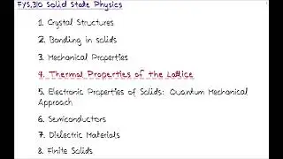 FYS.310 4.0 Thermal properties of the lattice