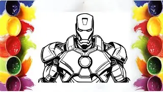 Coloring Iron Man | Marvel Superhero Coloring Page | Marker Art | MINI ARTIST WORLD