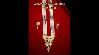 1gm goldplated jewellery pearl ranihar set collection booking 6295861067@priyankakarmakar1113 #reels