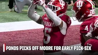 PICK-SIX TO START THE GAME 😮 Dante Moore&rsquo;s INT gets taken back by Indiana | ESPN College Football