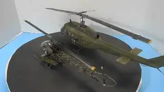 The Revell 1/32 scale Huey and the 1/35th Bell-47 MASH helicopters