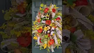 Spring teardop swag for front door