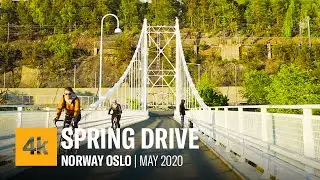 Relaxing spring drive 2 | Norway Oslo 2020 | (Binaural sounds) Nordstrand - Ulv&oslash;ya - City Centre