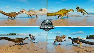 Irritator vs indoraptor scorpios rex albertosaurus yutyrannus jurassic world evolution 3
