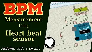BPM measurement using Heart beat sensor and Arduino // Hear beat sensor simulation in proteus #BPM