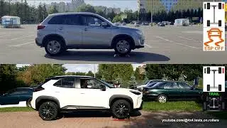 SLIP TEST - 2WD vs AWD - Suzuki Vitara vs Toyota Yaris Cross - @4x4.tests.on.rollers 