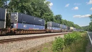 SD70AC CSXT 4805 leads I19601 through  Hancock