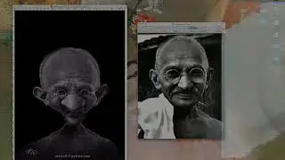 Drawing Gandhi by Wacom-Cintiq-24HD-touch Screen