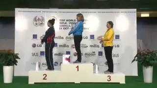 Podium and Interview (ENG) with Zuzana STEFECEKOVA (SVK) - ISSF World Cup Final 2014, Gabala (AZE)