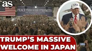 TRUMP receives HERO'S WELCOME from U.S. TROOPS in ICONIC entrance at YOKOSUKA naval base in JAPAN