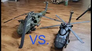 Comparison of the 1/18 Bbi and World Peacekeeper Blackhawk Helicopter Models