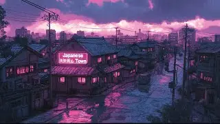 Lofi Hip Hop Beats 📼 Nostalgic 1980s & 90s Vibes Japanese Town Ambience 🌆 Lofi Rain Playlist